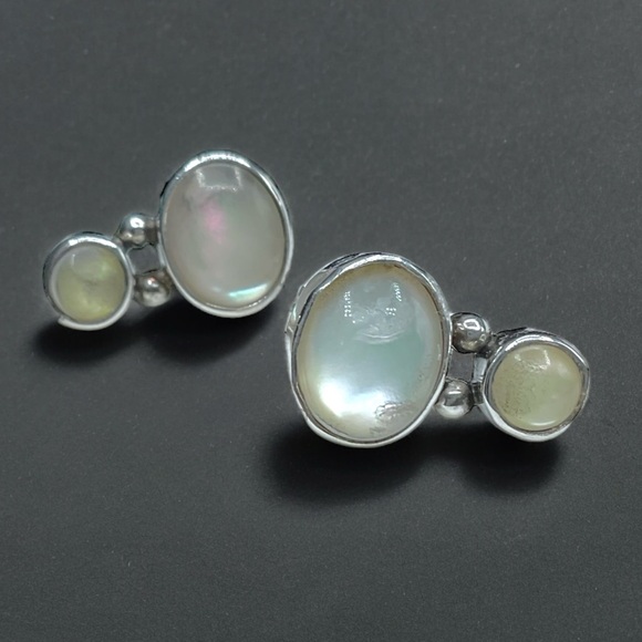 🌺Vintage Sterling MOP Earrings - Picture 6 of 10